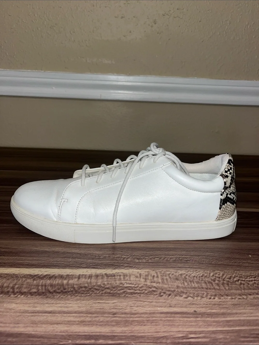 French Connection White Low-Top Leather Sneakers